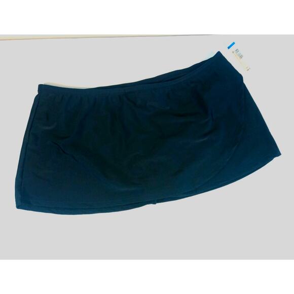 NWT NEW DIRECTIONS BLACK SWIM SKIRT BOTTOM XL Wrap Skirt Style - Picture 1 of 7